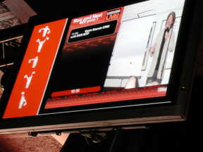 LugRadio 2006: Plasma screens with Now and Next - big improvement over last year's A3 poster! Plasma screens with Now and Next