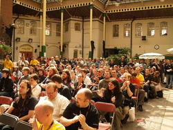 The audience in the atrium