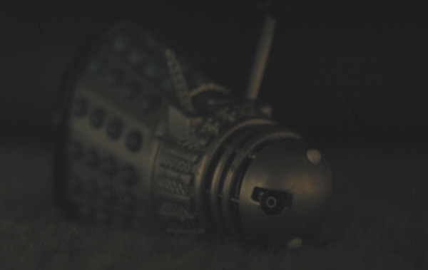 Mr Dalek is trapped down the back of the cupboard.
