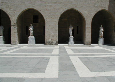 Statues in Grand Master's Courtyard, Rhodes Old Town